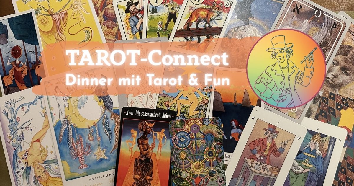  Tarotkarten aus den folgenden Decks: Mon Tarot les 5 Éléments Orenda, Cécile Bouve (2024), © Cécile Bouve Orenda, Editions Orenda · The Book of Shadows: An Alchemist’s Story, Andrea Aste (2023) © Andrea Aste · Thot-Tarot, Frieda Harris & Aleister Crowley © Königsfurt Urania © Ordo Templi Orientis · Akron Tarot (2004), © Akron Edition · Tarot of the Holy Light, © Christine Payne-Towler & Michael Dowers (2011), Noreah/ Brownfield · Alpha Beta Tarot, Nil Orange (2018), © Nil Orange, orange-folio · Waite-Smith-Tarot (1910), gemeinfrei · Schwarzwald-Cego, Fox Schörer (2023) © Fox Schwörer · Orange Luna Tarot, Nil Orange und Alejandro C. Luna (2015), © Nil Orange, orange-folio · Der Haindl-Tarot, Hermann Haindl (1985) © Familie Haindl